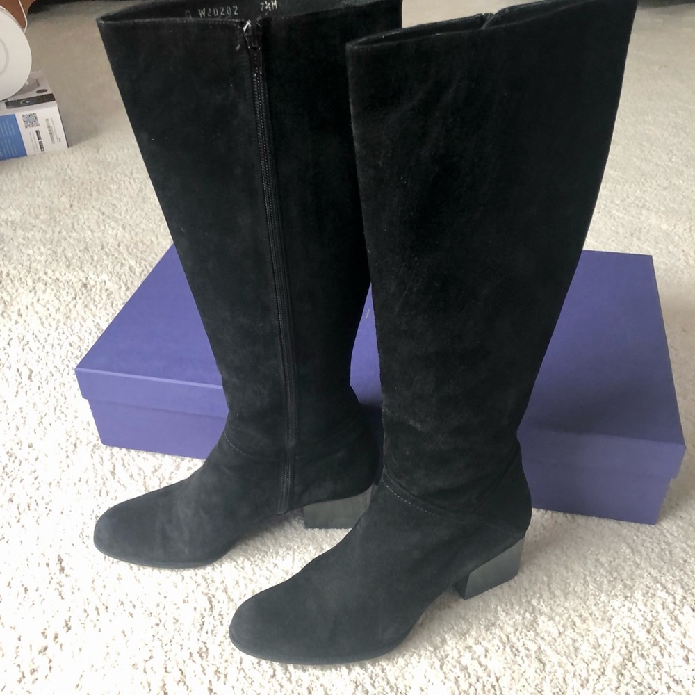 Stuart Weitzman black suede 7.5M boots